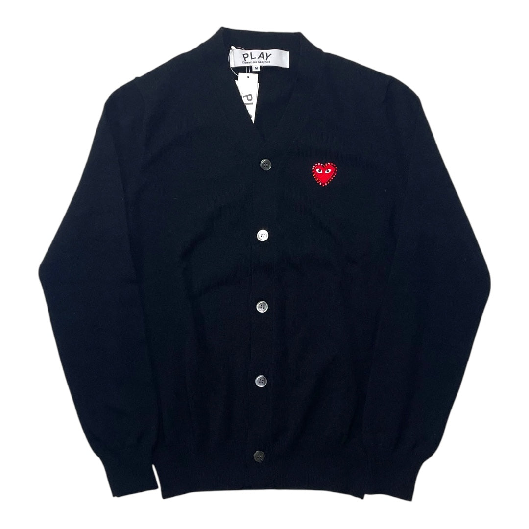 Comme des Garçons Play Red Heart Cardigan Black Size M