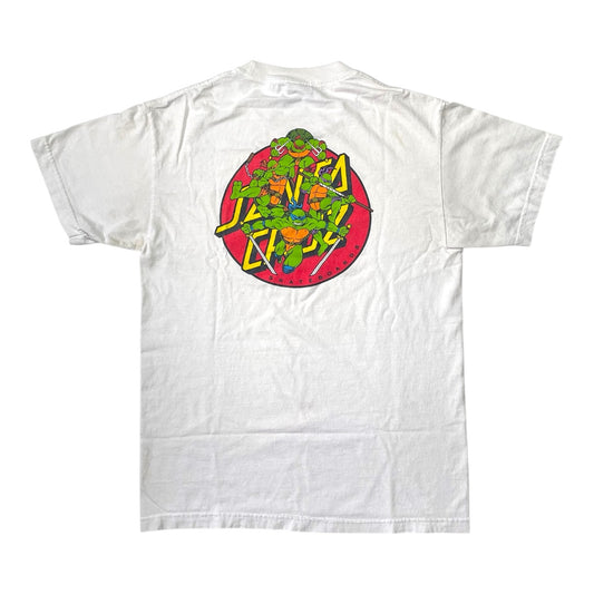 Santa Cruz x Nickelodeon TMNT Skateboards T-Shirt – Vintage Ninja Turtles Tee (Size M, White)