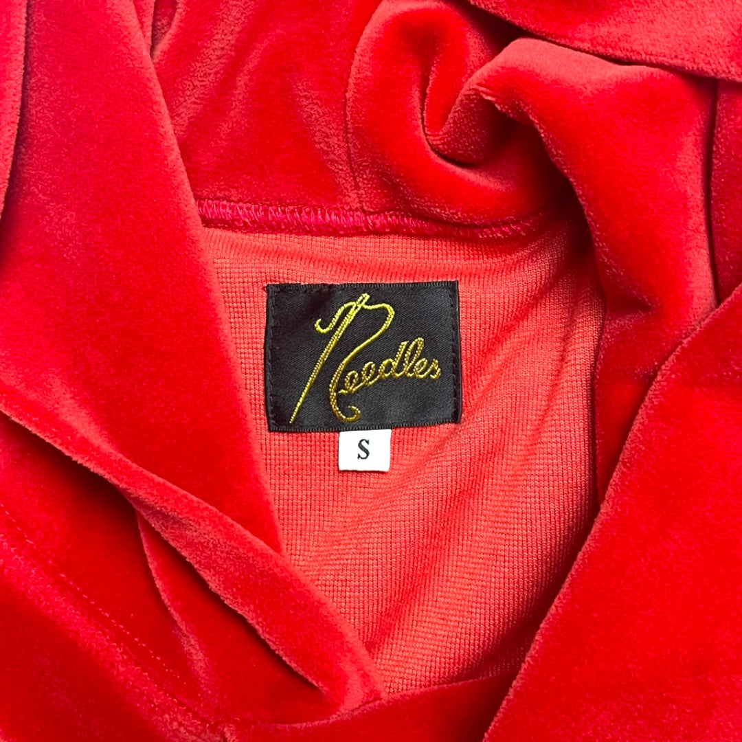 Needles Red Velour Pullover Hoodie