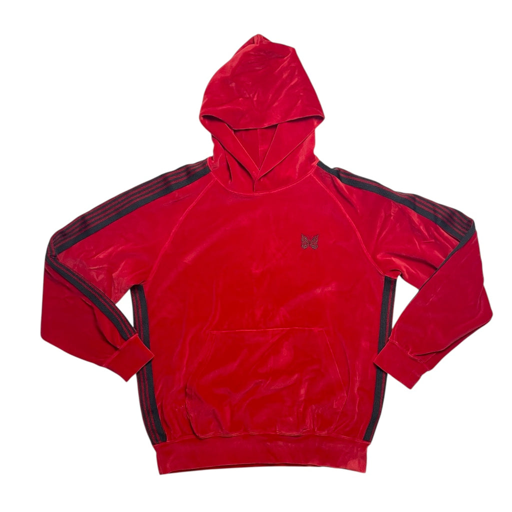 Needles Red Velour Pullover Hoodie