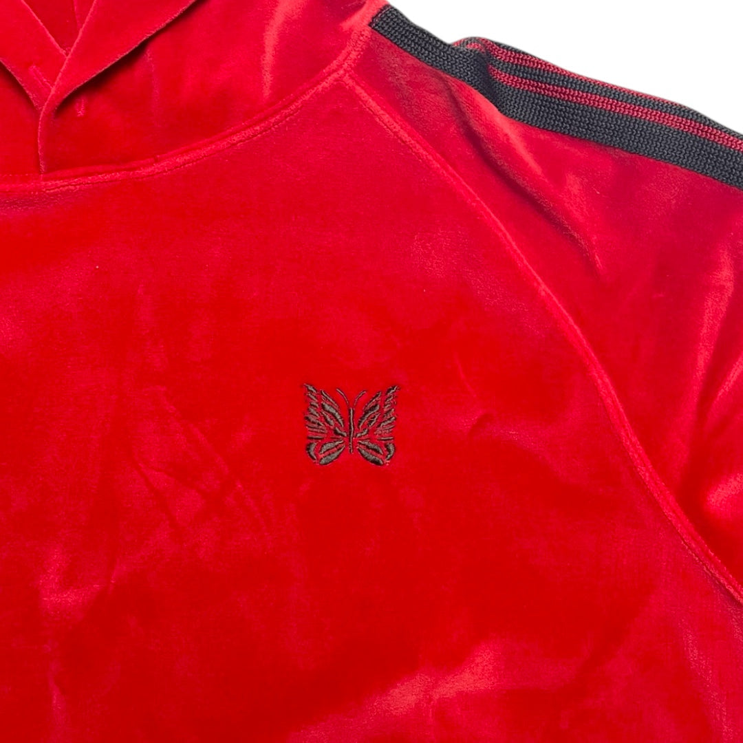 Needles Red Velour Pullover Hoodie