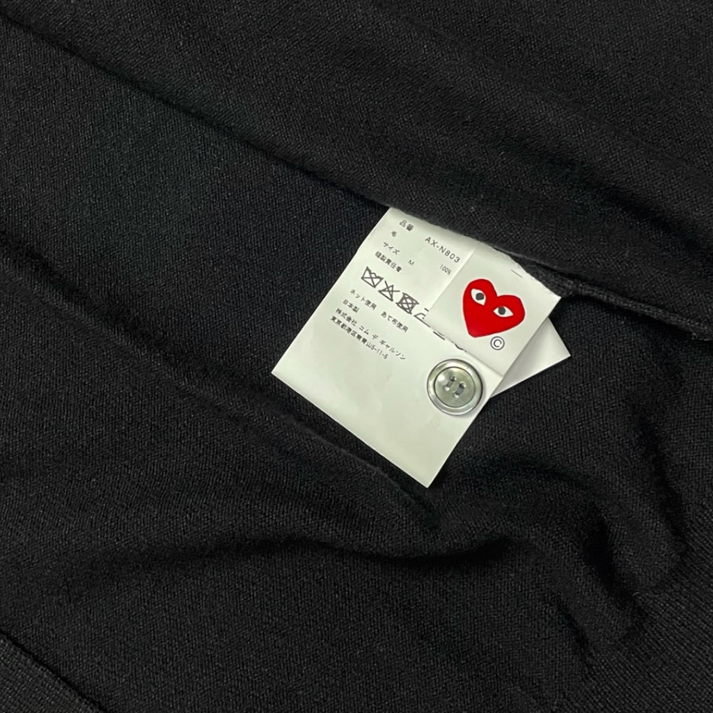 Comme des Garçons Play Red Heart Cardigan Black Size M