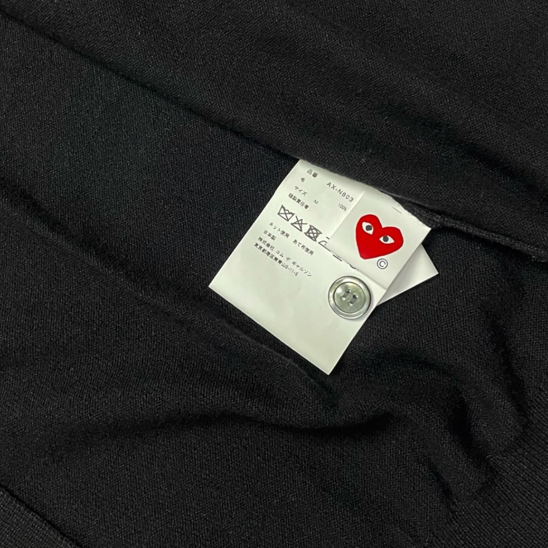 Comme des Garçons Play Red Heart Cardigan Black Size L