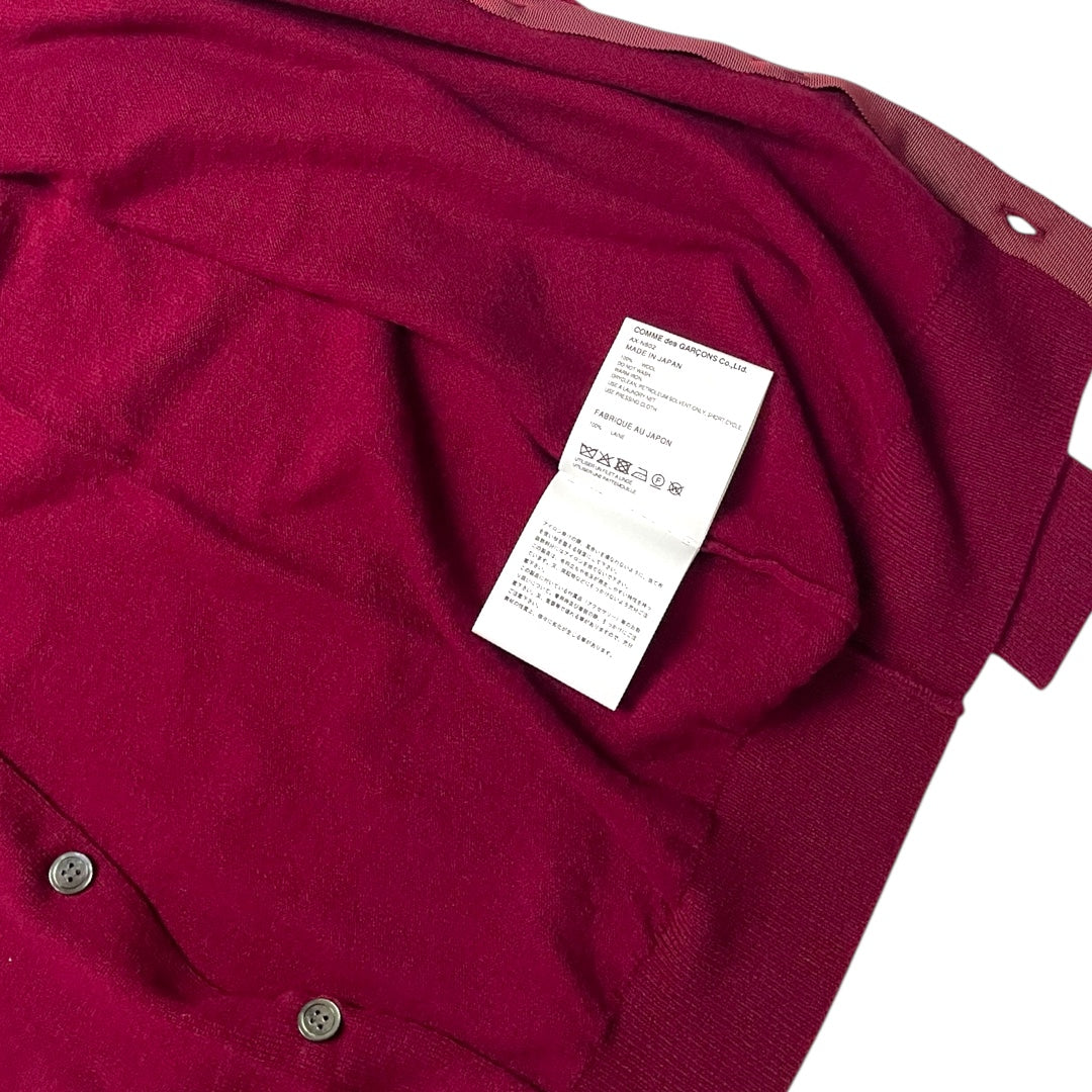 Comme des Garçons Play Red Heart Cardigan Burgundy Size L