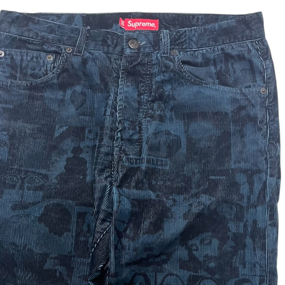 Supreme Vibrations Corduroy Pants Dark Blue SS18 Size 30