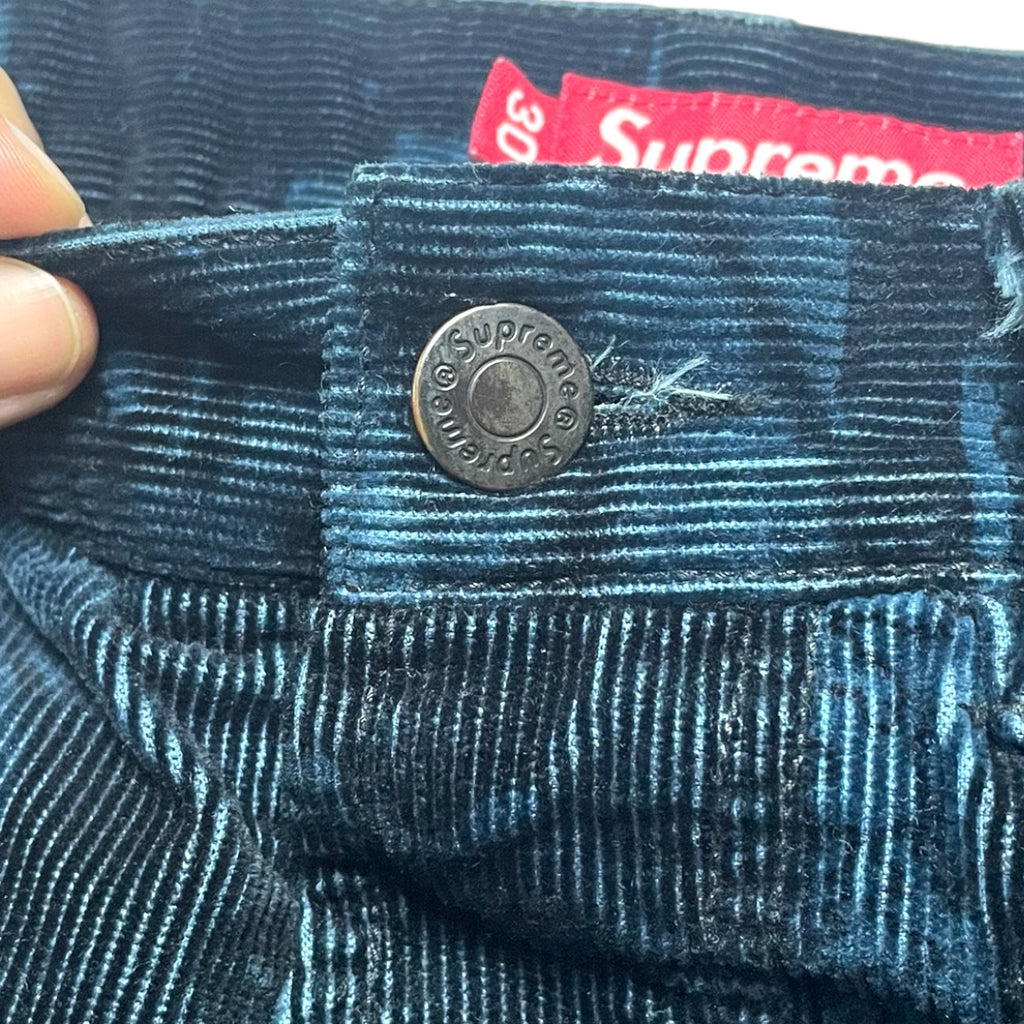 Supreme Vibrations Corduroy Pants Dark Blue SS18 Size 30