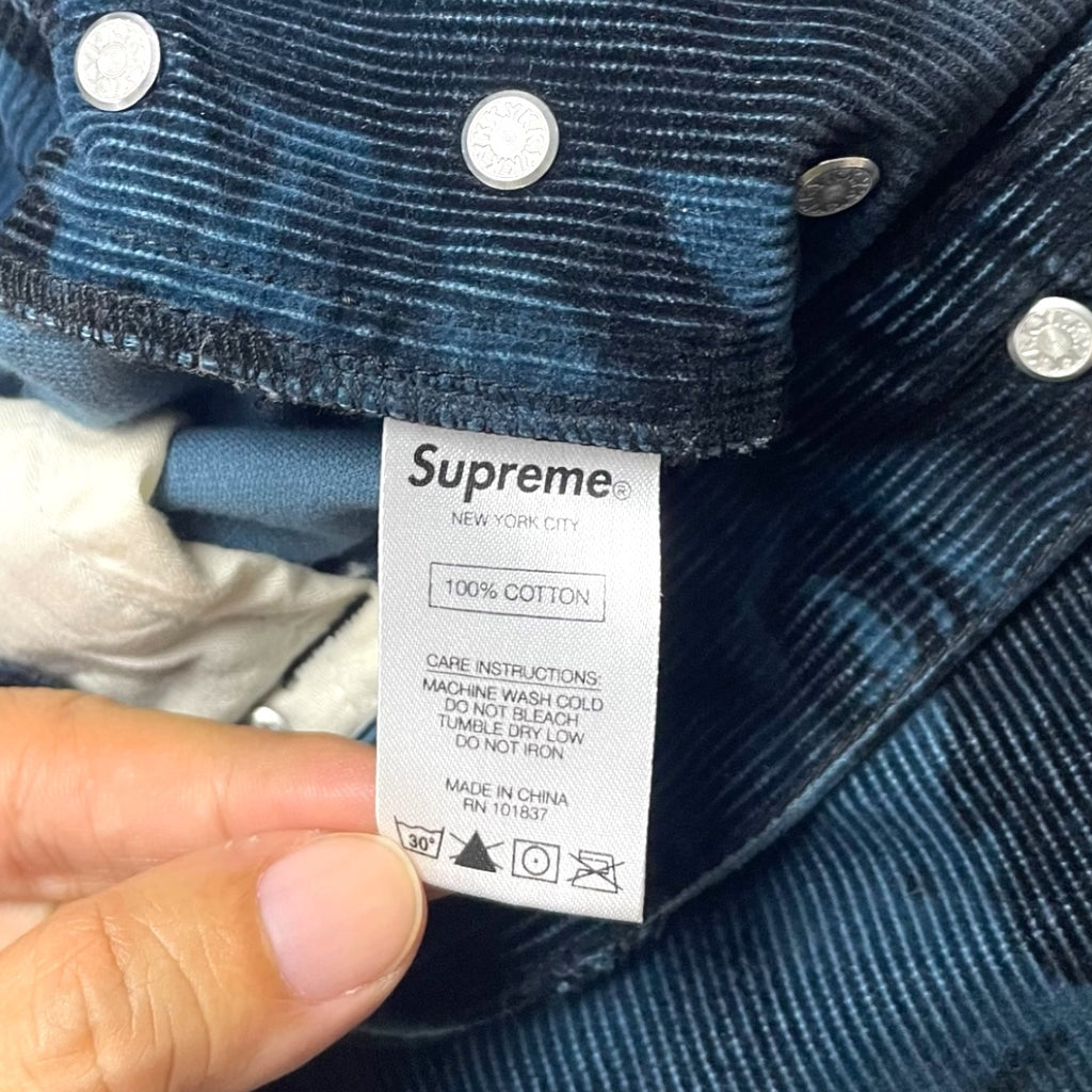 Supreme Vibrations Corduroy Pants Dark Blue SS18 Size 30