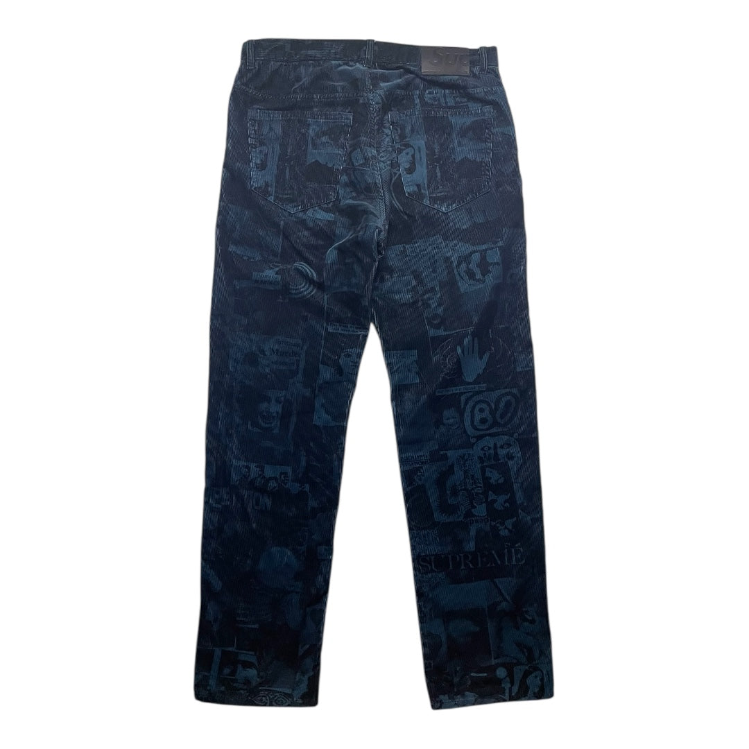 Supreme Vibrations Corduroy Pants Dark Blue SS18 Size 30
