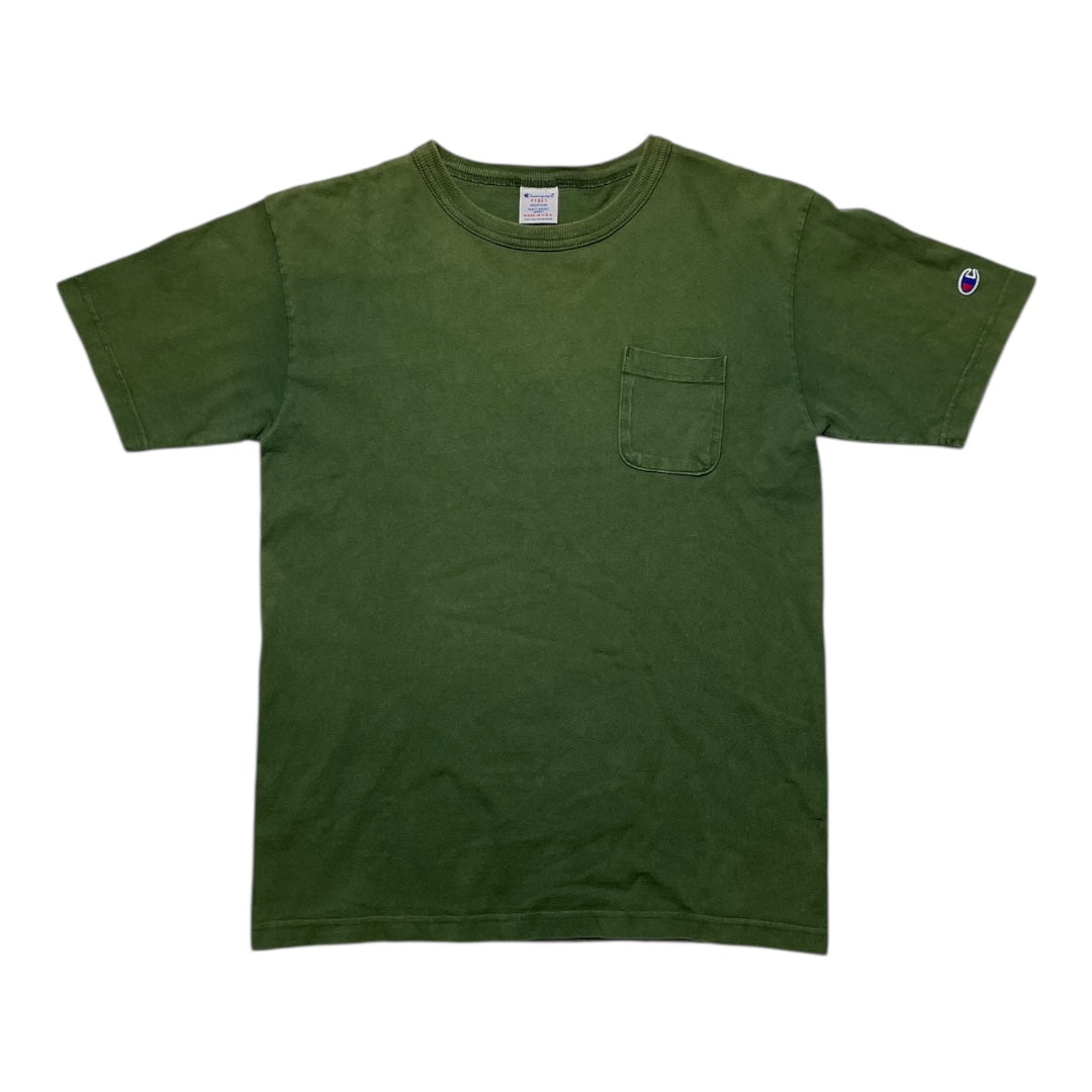 Vintage Champion Pocket Green Faded Tee