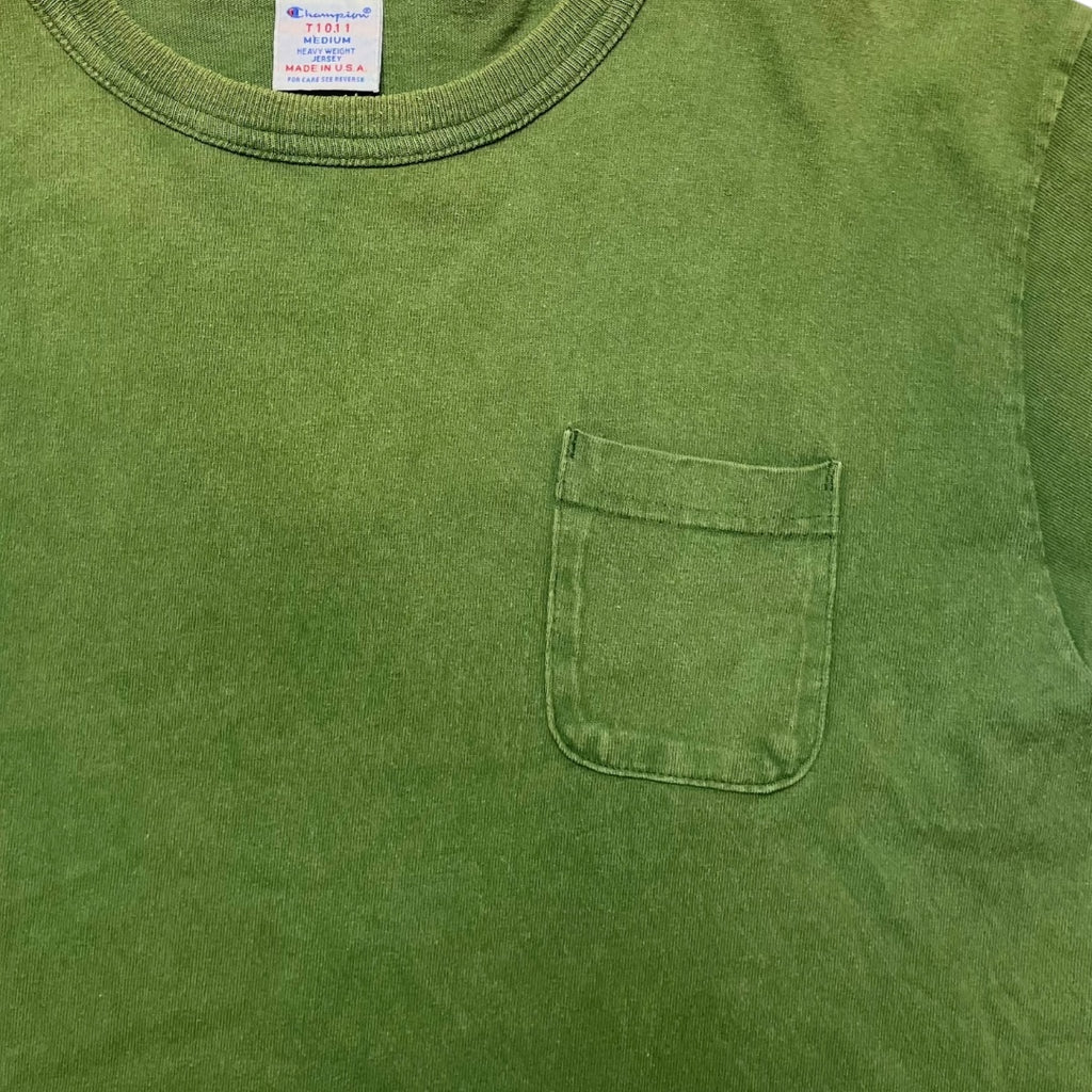 Vintage Champion Pocket Green Faded Tee