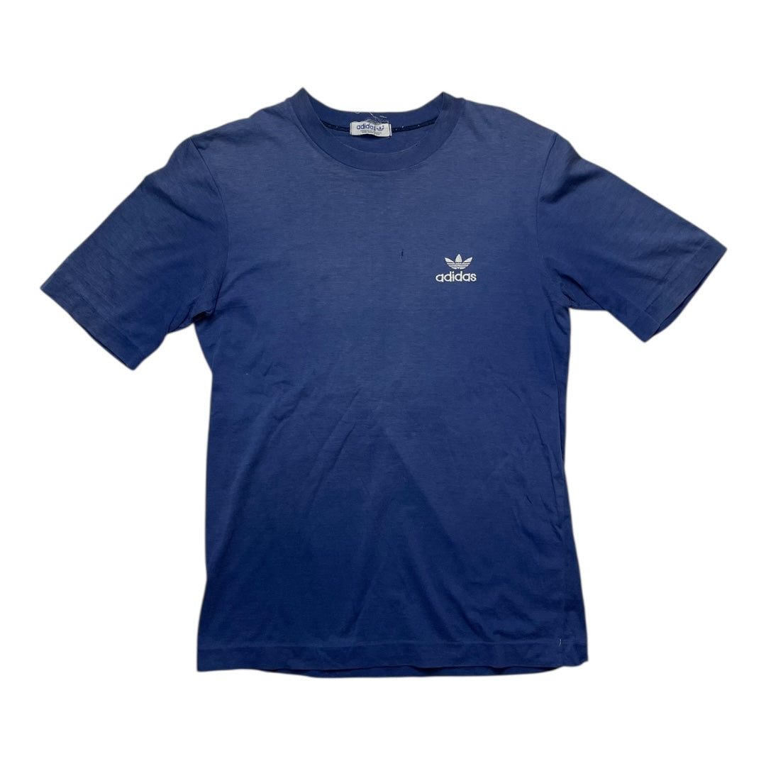 Blue Adidas t-shirt on a white background